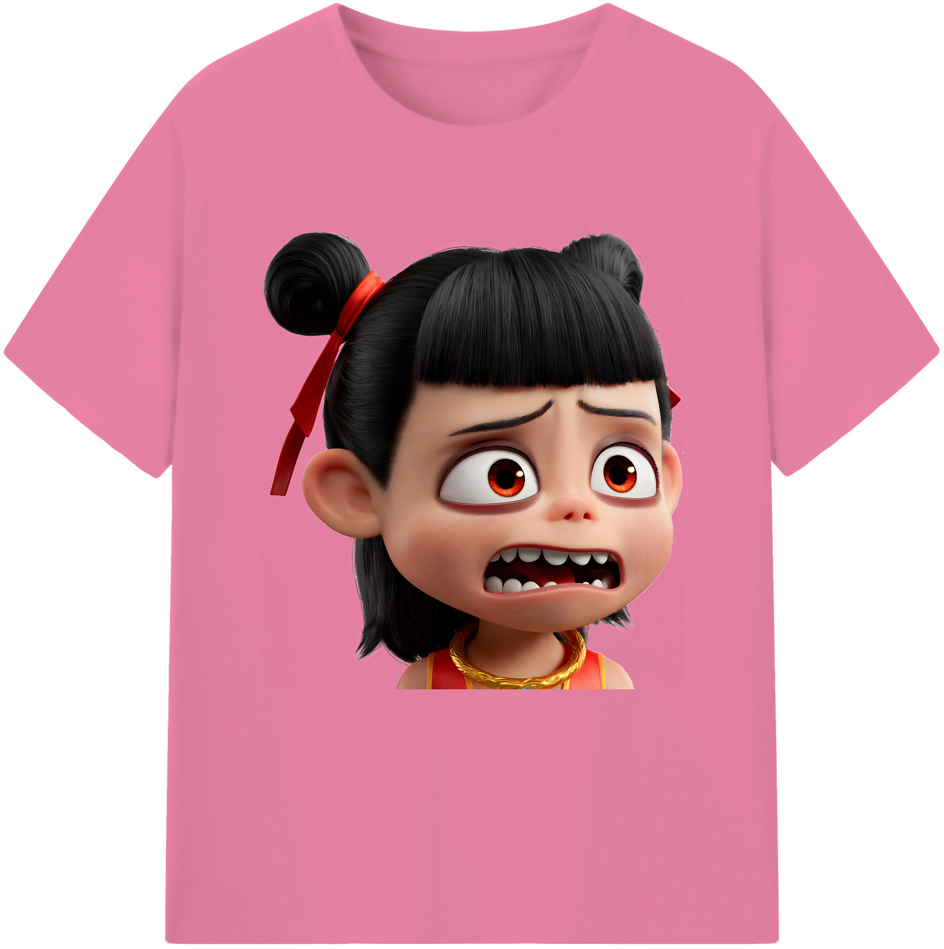 （画像用） Ne Zha 2 ナタ 魔童の大暴れ 綿100％半袖Tシャツ（フロントプリント）